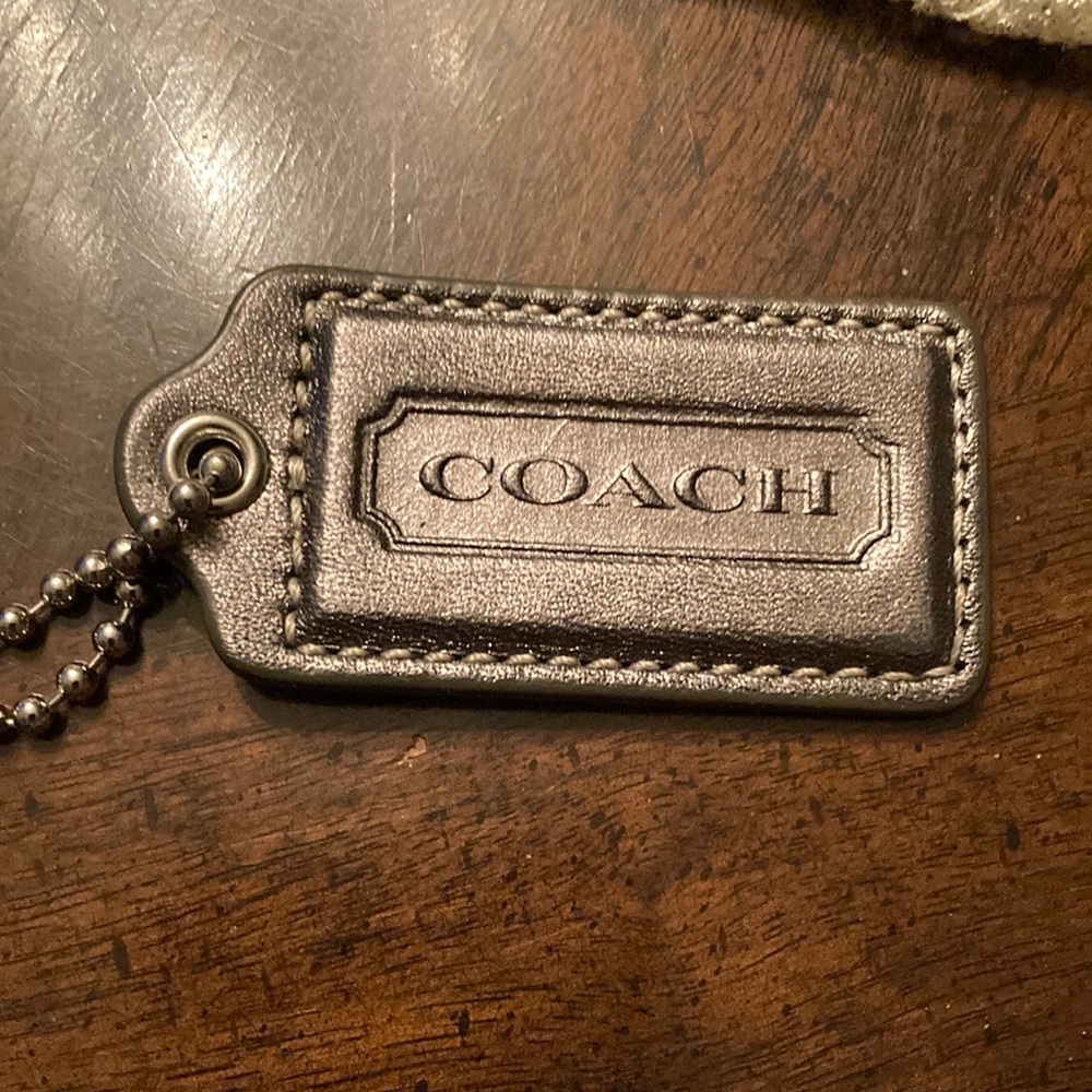 Coach Graphite Leather Replacement hangtag/Keychain. 3-1/2” x 2-1/4”